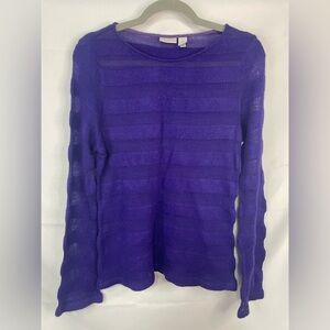 Chicos bright purple crew neck sweater. This has a great texture!